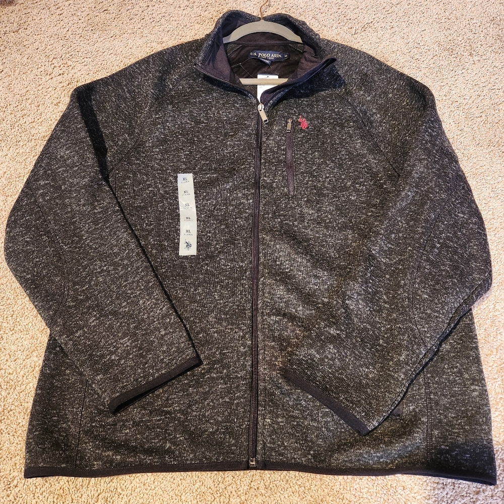 Mens Polo zip up sweater
